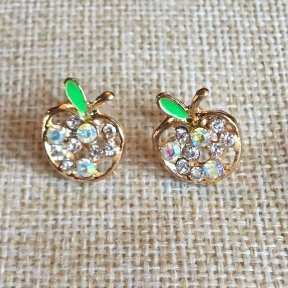 Apple Earrings  - Picture 2 of 4